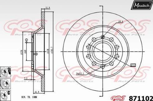 Maxtech 871102.6980 - Тормозной диск autospares.lv