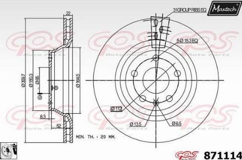 Maxtech 871114.0080 - Тормозной диск autospares.lv