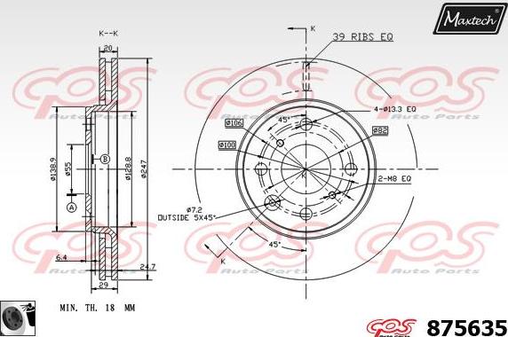 Maxtech 871115 - Тормозной диск autospares.lv