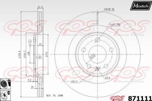 Maxtech 871111.6060 - Тормозной диск autospares.lv