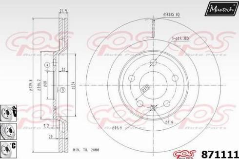 Maxtech 871111.6880 - Тормозной диск autospares.lv