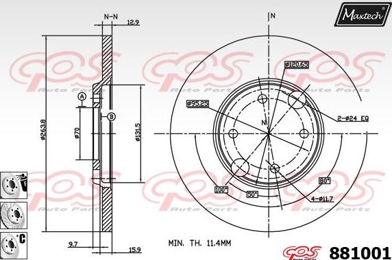 Maxtech 871111 - Тормозной диск autospares.lv