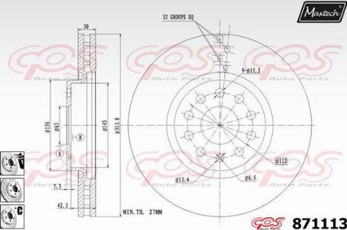 Maxtech 871113.6980 - Тормозной диск autospares.lv