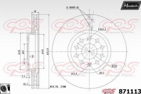 Maxtech 871113.0060 - Тормозной диск autospares.lv