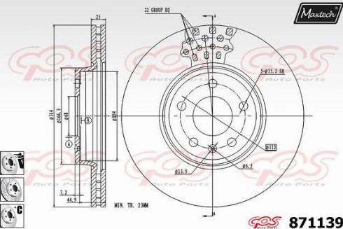 Maxtech 871139.6980 - Тормозной диск autospares.lv