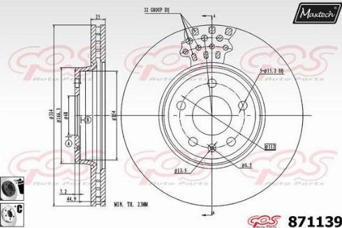 Maxtech 871139.6060 - Тормозной диск autospares.lv