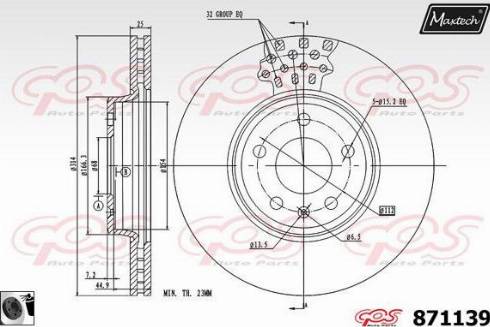 Maxtech 871139.0060 - Тормозной диск autospares.lv