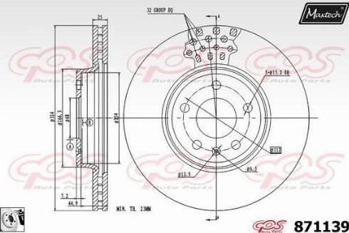 Maxtech 871139.0080 - Тормозной диск autospares.lv