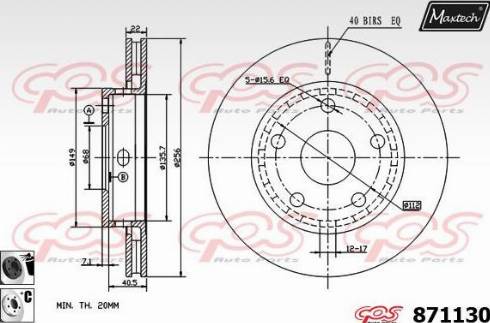 Maxtech 871130.6060 - Тормозной диск autospares.lv