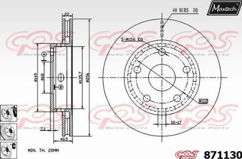 Maxtech 871130.6980 - Тормозной диск autospares.lv