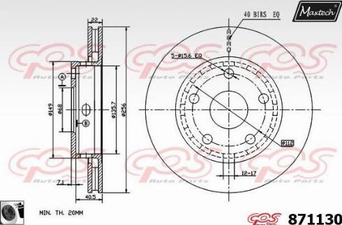 Maxtech 871130.0060 - Тормозной диск autospares.lv