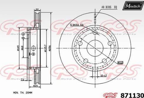 Maxtech 871130.0000 - Тормозной диск autospares.lv