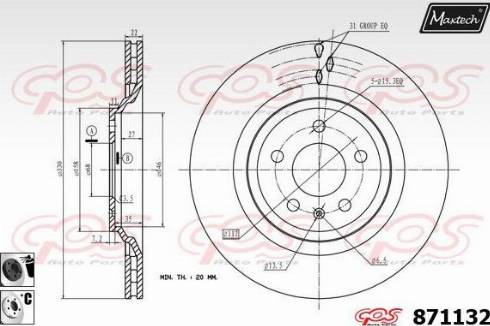 Maxtech 871132.6060 - Тормозной диск autospares.lv