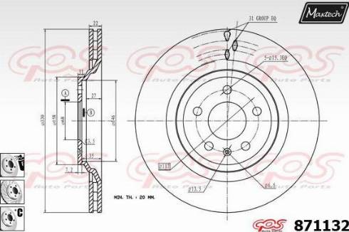 Maxtech 871132.6880 - Тормозной диск autospares.lv