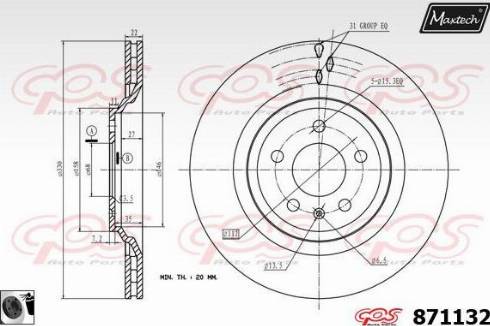 Maxtech 871132.0060 - Тормозной диск autospares.lv