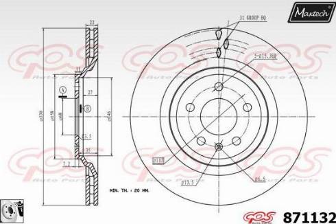 Maxtech 871132.0080 - Тормозной диск autospares.lv