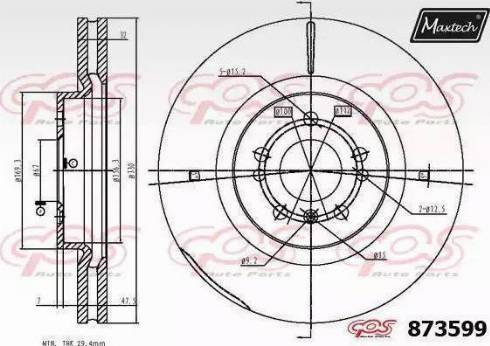 Maxtech 873599.0000 - Тормозной диск autospares.lv