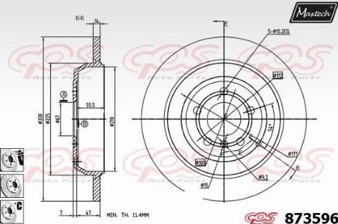 Maxtech 873596.6980 - Тормозной диск autospares.lv