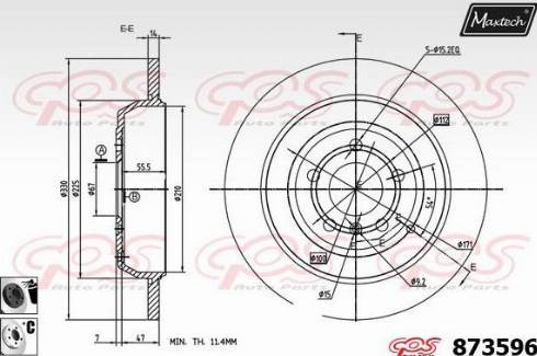 Maxtech 873596.6060 - Тормозной диск autospares.lv