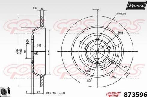 Maxtech 873596.0060 - Тормозной диск autospares.lv