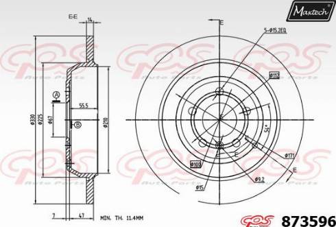 Maxtech 873596.0000 - Тормозной диск autospares.lv