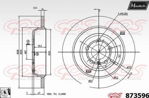 Maxtech 873596.0080 - Тормозной диск autospares.lv