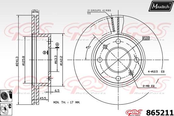 Maxtech 873596 - Тормозной диск autospares.lv