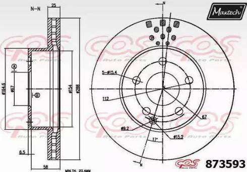 Maxtech 873593.0000 - Тормозной диск autospares.lv