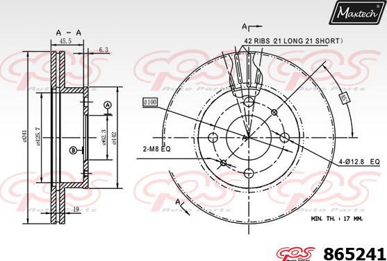 Maxtech 873597 - Тормозной диск autospares.lv