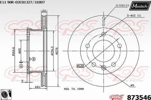 Maxtech 873546.0060 - Тормозной диск autospares.lv