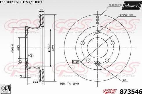 Maxtech 873546.0080 - Тормозной диск autospares.lv