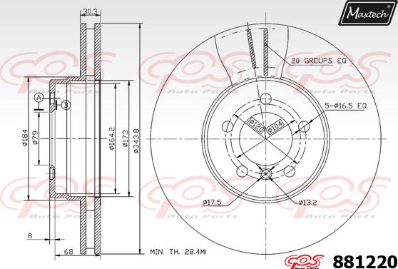 Maxtech 873546 - Тормозной диск autospares.lv