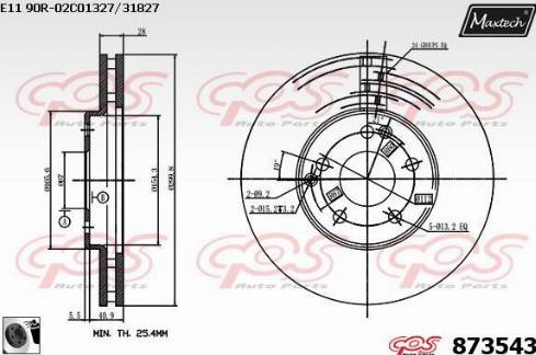 Maxtech 873543.0060 - Тормозной диск autospares.lv