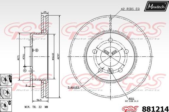 Maxtech 875602 - Тормозной диск autospares.lv