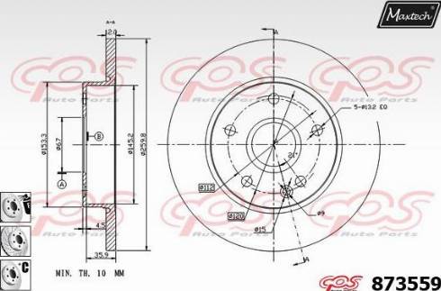 Maxtech 873559.6980 - Тормозной диск autospares.lv