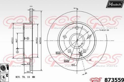 Maxtech 873559.6060 - Тормозной диск autospares.lv