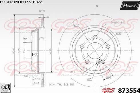 Maxtech 873554.0080 - Тормозной диск autospares.lv