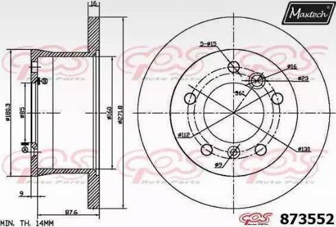 Maxtech 873552.0000 - Тормозной диск autospares.lv