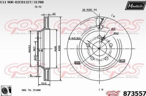 Maxtech 873557.0060 - Тормозной диск autospares.lv