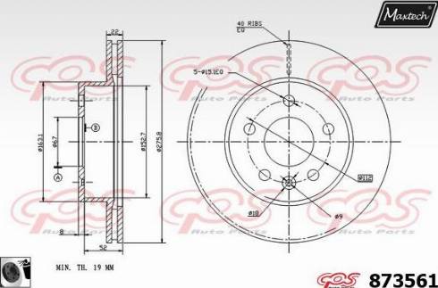 Maxtech 873561.0060 - Тормозной диск autospares.lv