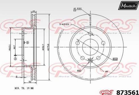 Maxtech 873561.0000 - Тормозной диск autospares.lv