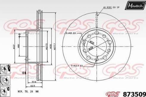 Maxtech 873509.6980 - Тормозной диск autospares.lv