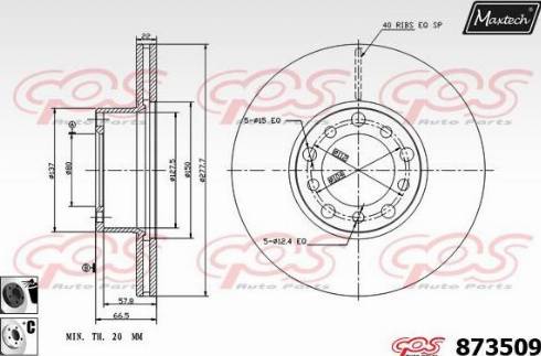 Maxtech 873509.6060 - Тормозной диск autospares.lv