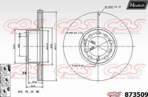 Maxtech 873509.6880 - Тормозной диск autospares.lv