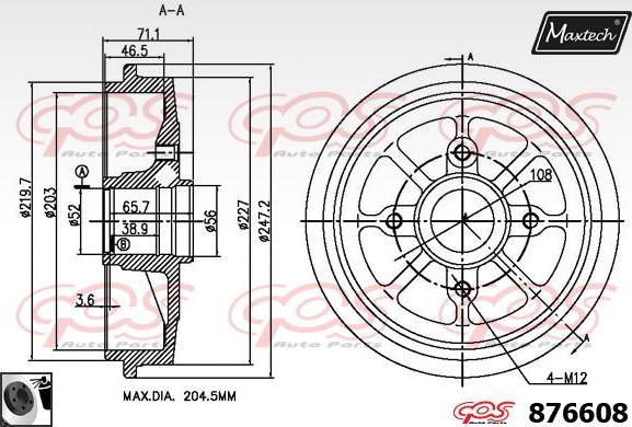 Maxtech 873509 - Тормозной диск autospares.lv