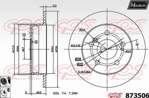 Maxtech 873506.6060 - Тормозной диск autospares.lv