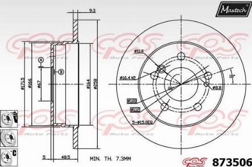 Maxtech 873506.6880 - Тормозной диск autospares.lv