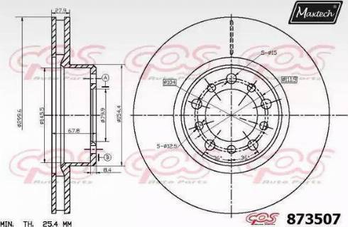 Maxtech 873507.6060 - Тормозной диск autospares.lv