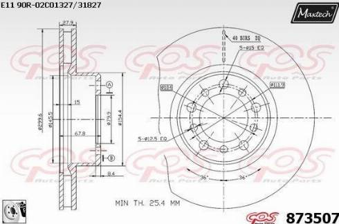 Maxtech 873507.0080 - Тормозной диск autospares.lv