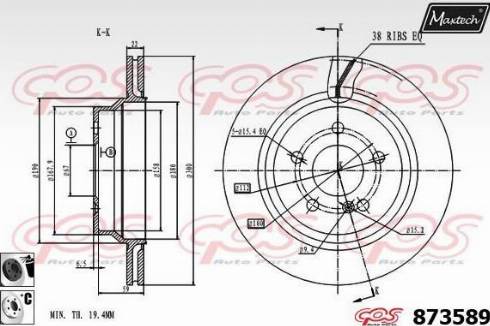 Maxtech 873589.6060 - Тормозной диск autospares.lv